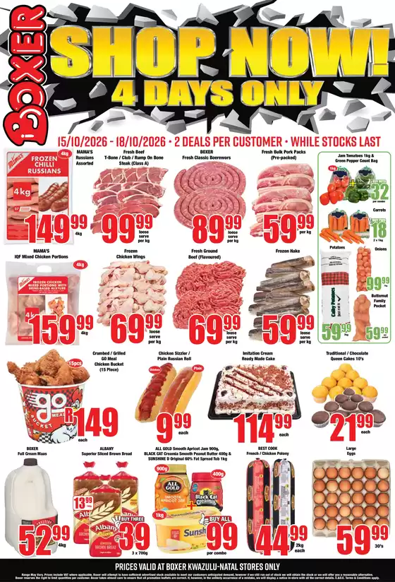 Boxer catalogue | KZN 4 Days Only | 2026-10-15T00:00:00.000Z - 2026-10-18T00:00:00.000Z