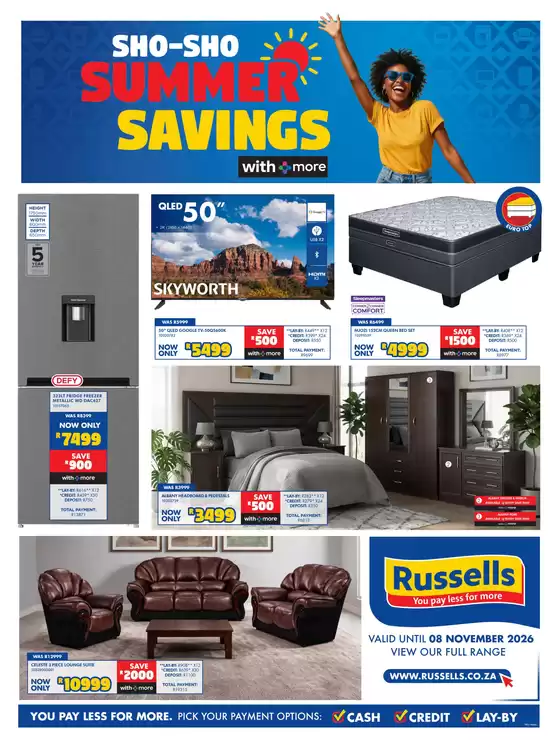Russells catalogue | Sho-Sho Summer Savings | 2026-10-16T00:00:00.000Z - 2026-11-08T00:00:00.000Z