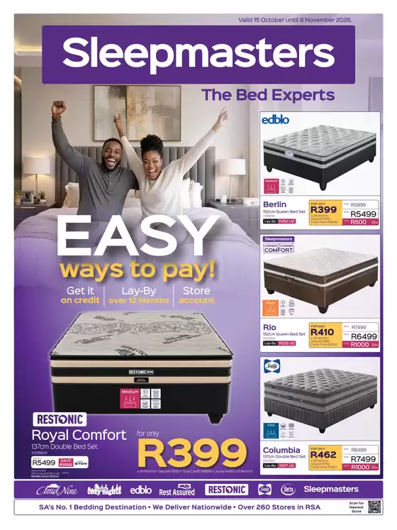 Sleepmasters catalogue | Easy Ways To Pay! | 2026-10-16T00:00:00.000Z - 2026-11-08T00:00:00.000Z