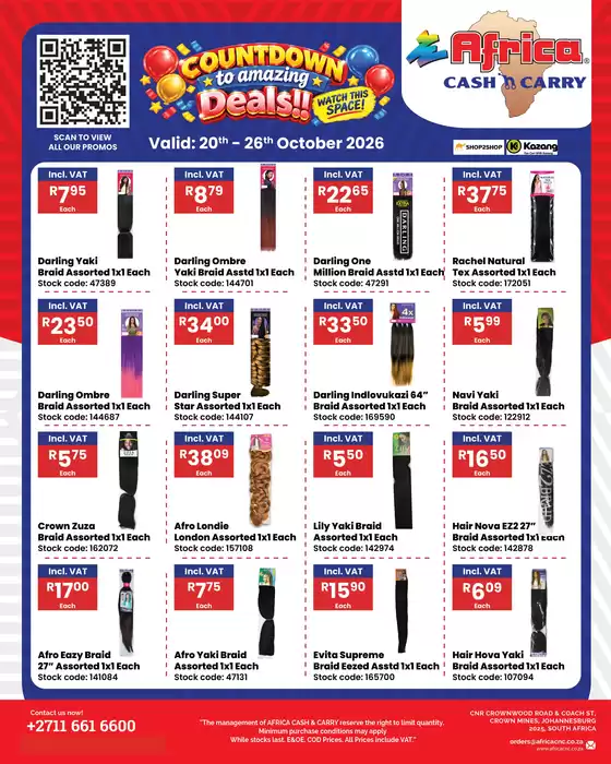 Africa Cash & Carry catalogue | Tuesday Promo | 2026-10-20T00:00:00.000Z - 2026-10-26T00:00:00.000Z