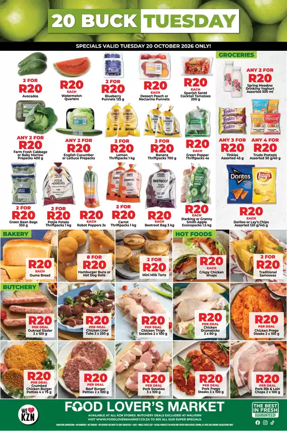 Food Lover's Market catalogue | KZN - 20Buck Tuesday - 20 October 2026 Only | 2026-10-19T00:00:00.000Z - 2026-10-20T00:00:00.000Z