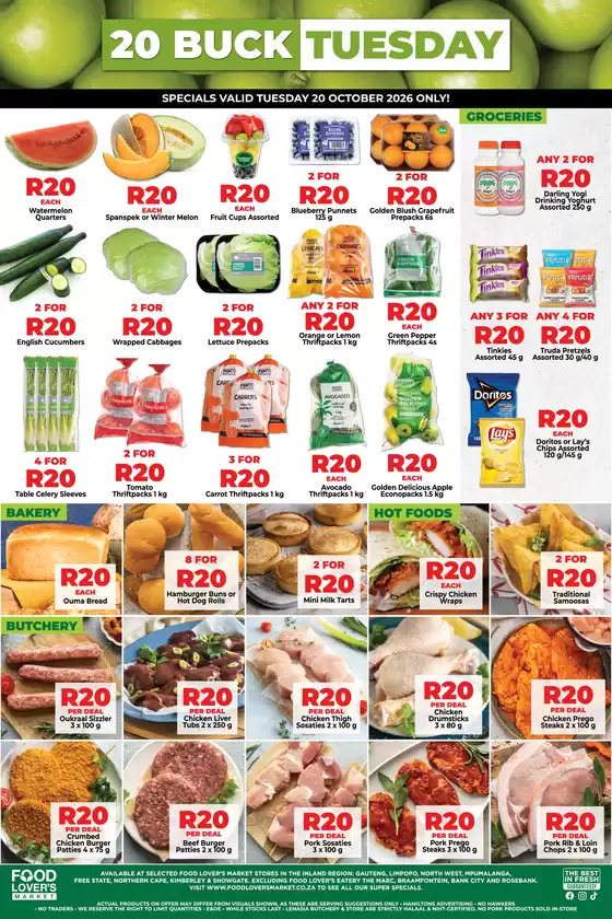 Food Lover's Market catalogue | Inland - 20Buck Tuesday - 20 October 2026 Only | 2026-10-19T00:00:00.000Z - 2026-10-20T00:00:00.000Z