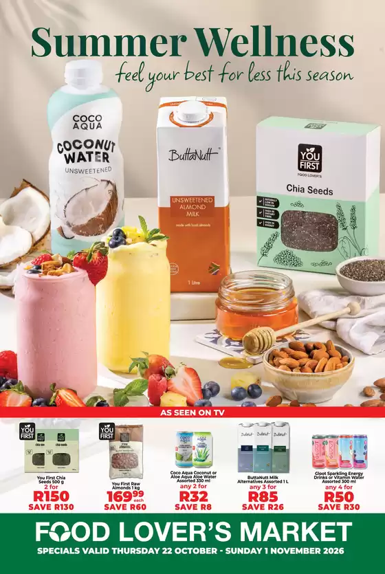 Food Lover's Market catalogue | Wellness - National - 22 October 2026 - 1 November 2026 | 2026-10-21T00:00:00.000Z - 2026-11-01T00:00:00.000Z