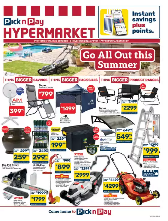 Pick n Pay Hypermarket catalogue | Hypermarket Summer Specials | 2026-10-20T00:00:00.000Z - 2026-11-08T00:00:00.000Z