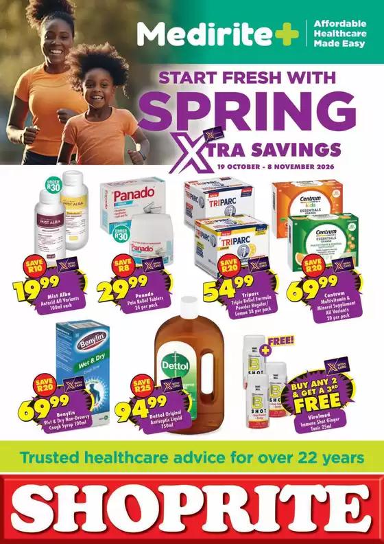 Shoprite catalogue in | Shoprite Medirite Spring Savings 19 October - 8 November | 2026-10-18T00:00:00.000Z - 2026-11-08T00:00:00.000Z