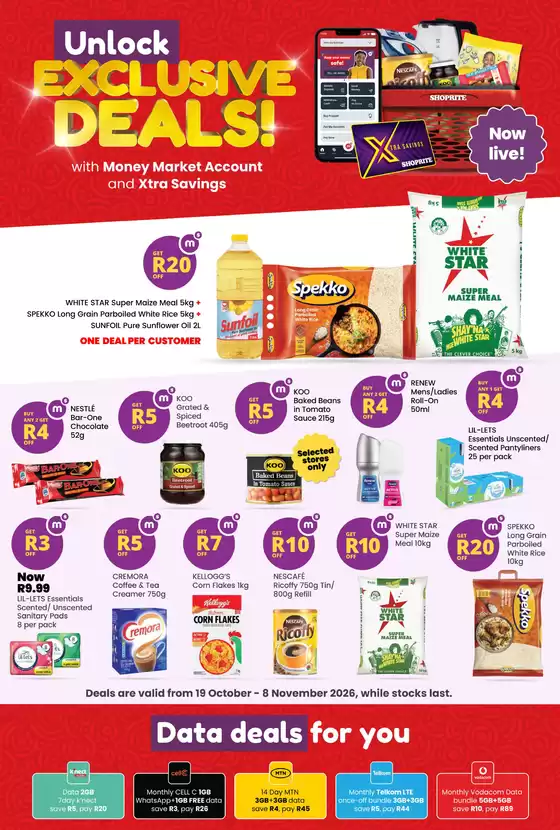 Shoprite catalogue in | Shoprite Money Market Account Exclusive Deals 19 October - 8 November | 2026-10-18T00:00:00.000Z - 2026-11-08T00:00:00.000Z