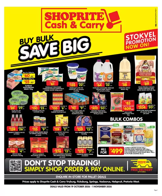 Shoprite catalogue in Burgersfort | Shoprite Cash Carry Stokvel Deals Gauteng 19 October - 1 November | 2026-10-18T00:00:00.000Z - 2026-11-01T00:00:00.000Z