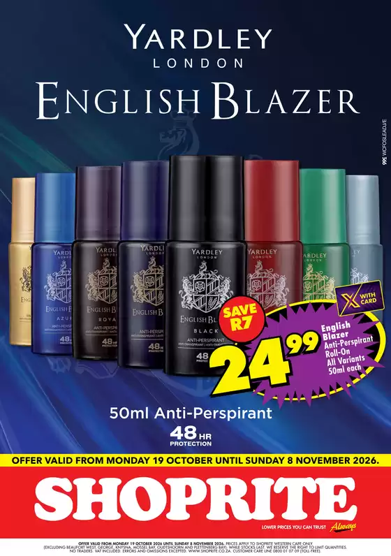 Shoprite catalogue in | Shoprite weekly specials | 2026-10-18T00:00:00.000Z - 2026-11-08T00:00:00.000Z
