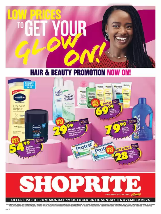 Shoprite catalogue | Shoprite Hair and Beauty Western Cape 19 October - 8 November | 2026-10-18T00:00:00.000Z - 2026-11-08T00:00:00.000Z