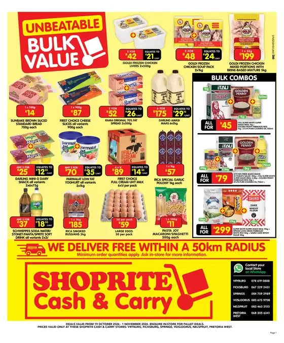 Shoprite catalogue in Burgersfort | Special offers for you | 2026-10-18T00:00:00.000Z - 2026-11-01T00:00:00.000Z