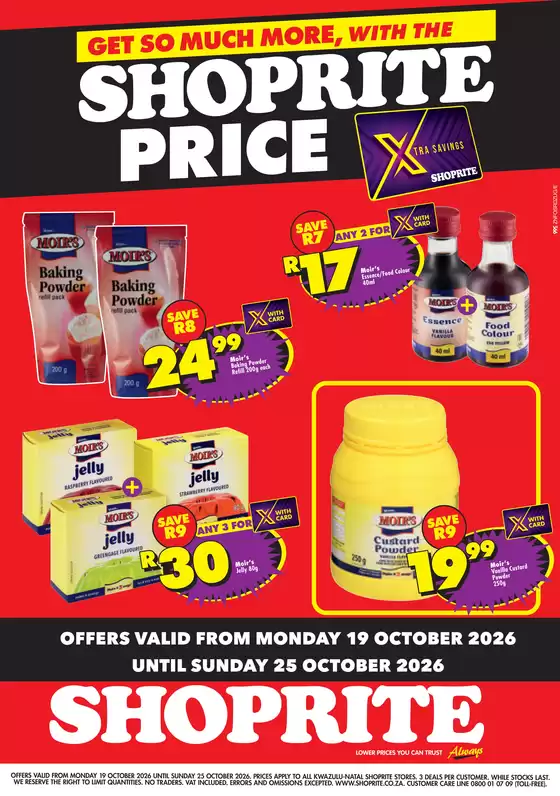 Shoprite catalogue | Shoprite Price Moirs Savings KwaZulu-Natal 19 October - 25 October | 2026-10-18T00:00:00.000Z - 2026-10-25T00:00:00.000Z