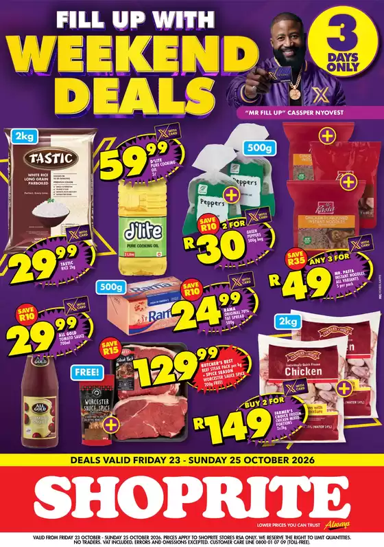 Shoprite catalogue in Lenasia | Shoprite Fill Up Weekend Deals 23 October - 25 October | 2026-10-22T00:00:00.000Z - 2026-10-25T00:00:00.000Z