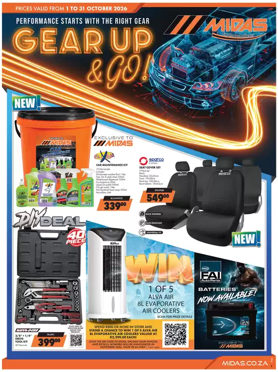 Midas catalogue | Gear Up & Go! | 2026-10-26T00:00:00.000Z - 2026-10-31T00:00:00.000Z