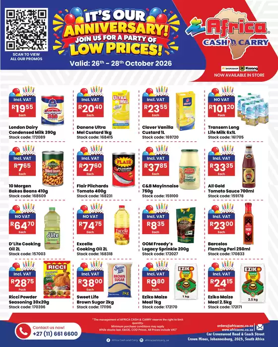 Africa Cash & Carry catalogue in Clarens | Monday Promo | 2026-10-26T00:00:00.000Z - 2026-10-28T00:00:00.000Z