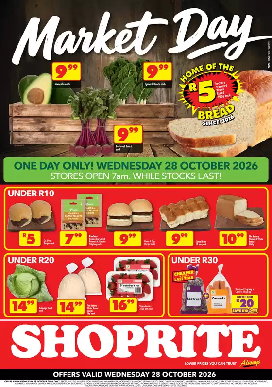 Shoprite catalogue | Shoprite Market Day Deals Valid 28 October | 2026-10-26T00:00:00.000Z - 2026-10-28T00:00:00.000Z