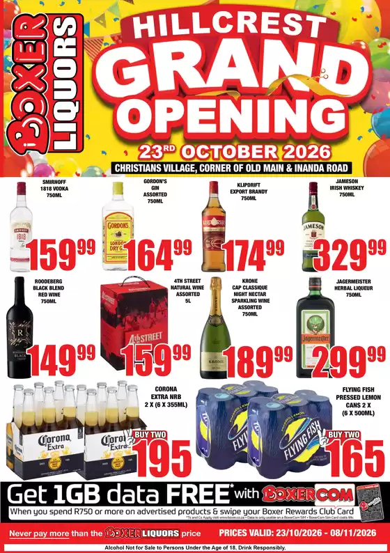 Boxer Liquors catalogue | Hillcrest Liquor Grand Opening | 2026-10-23T00:00:00.000Z - 2026-11-08T00:00:00.000Z