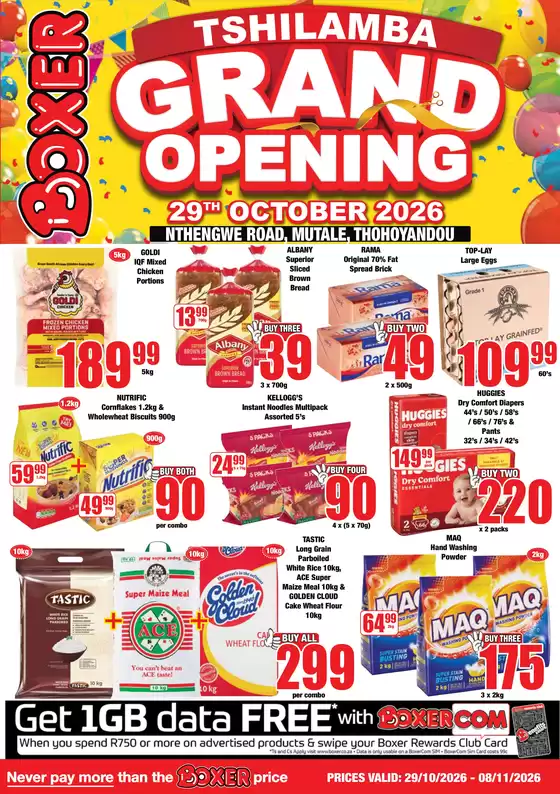 Boxer catalogue in Edenvale | Tshilamba Grand Opening | 2026-10-29T00:00:00.000Z - 2026-11-08T00:00:00.000Z