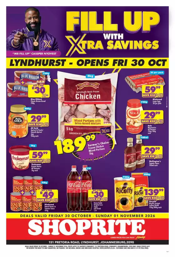 Shoprite catalogue in Alberton | Shoprite Xtra Savings New Store Lyndhurst 30 October - 1 November | 2026-10-29T00:00:00.000Z - 2026-11-01T00:00:00.000Z