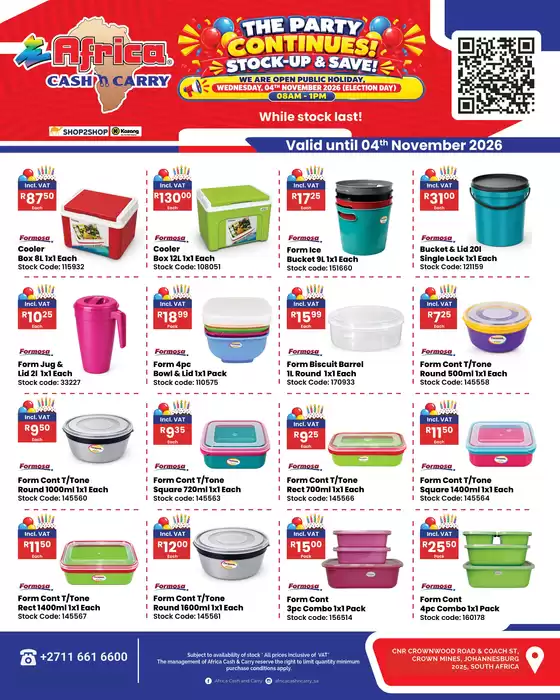 Africa Cash & Carry catalogue | Friday Promo | 2026-10-31T00:00:00.000Z - 2026-11-04T00:00:00.000Z