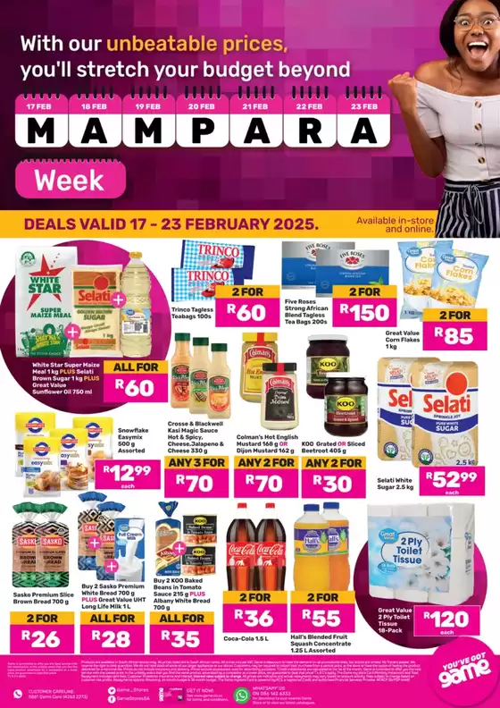 Game catalogue in Krugersdorp | Top offers for all bargain hunters | 2025-02-17T00:00:00.000Z - 2025-02-23T00:00:00.000Z
