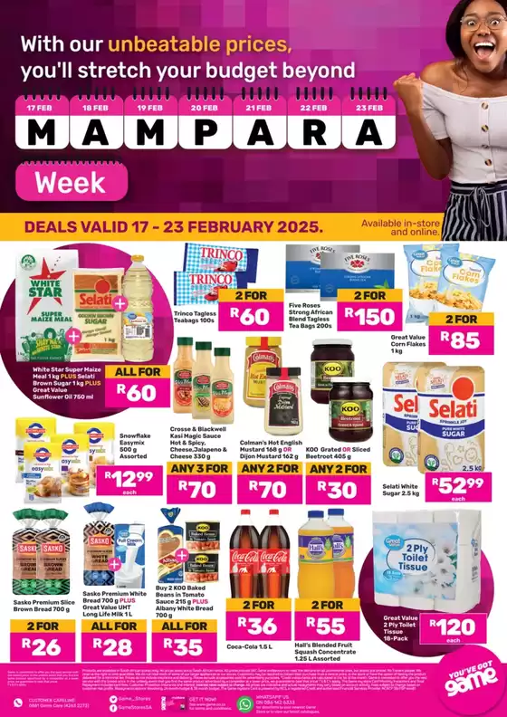 Game catalogue in Krugersdorp | Discover attractive offers | 2025-02-18T00:00:00.000Z - 2025-02-23T00:00:00.000Z