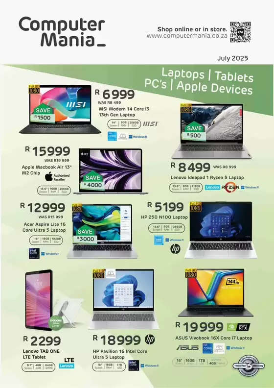 Computer Mania Laptops, Tablets, PC's & Apple devices