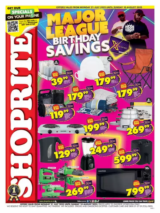 Shoprite Major Essentials 21 July - 10 August