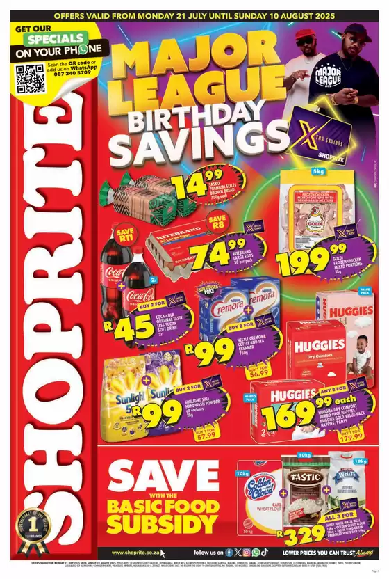 Shoprite Major Deals Gauteng 21 July - 10 August