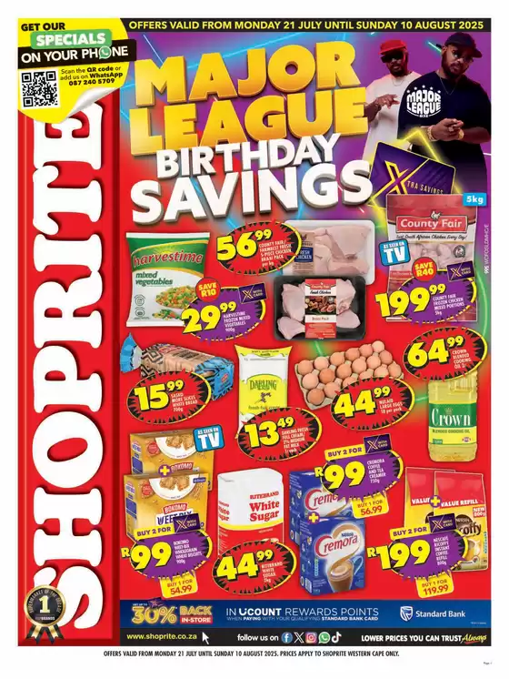 Shoprite Major Deals Western Cape 21 July - 10 August 
