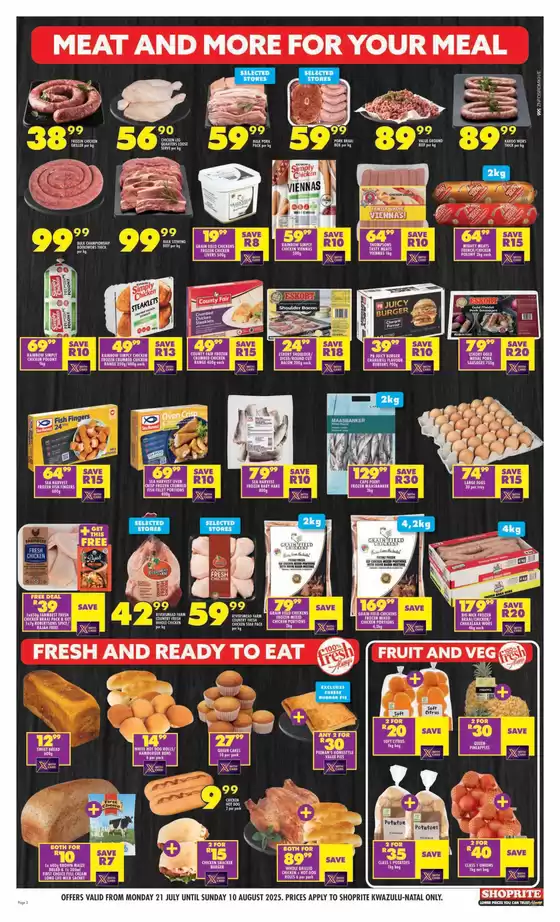 Shoprite Major Deals KwaZulu-Natal 21 July - 10 August