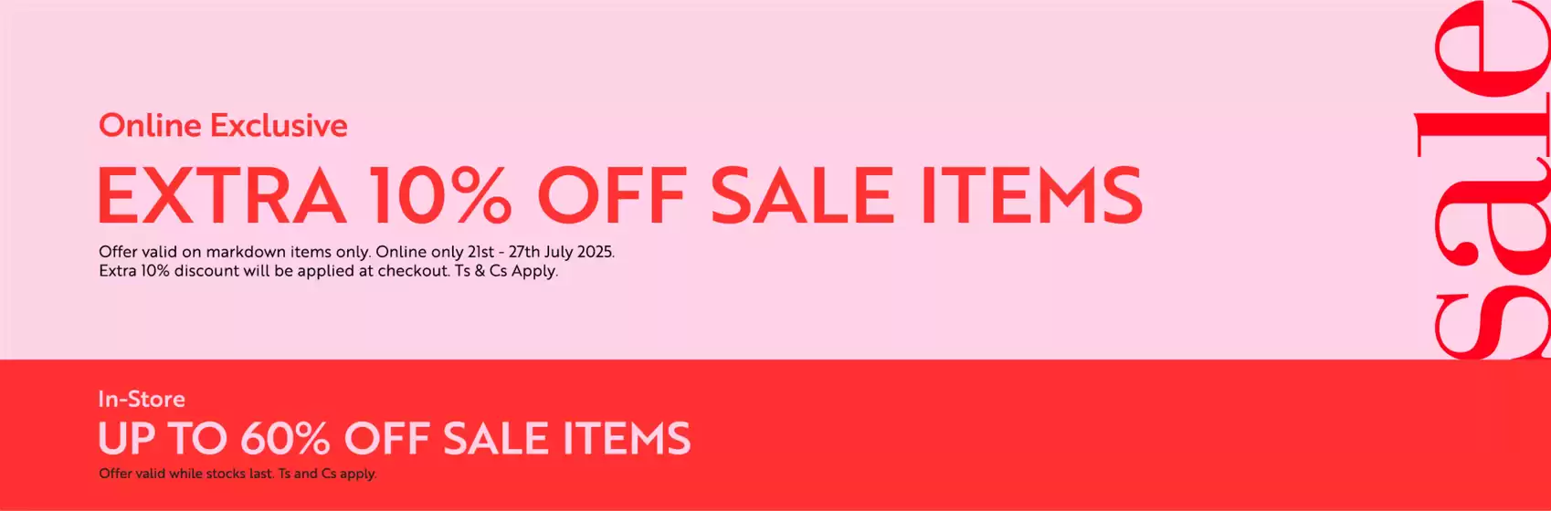 Extra 10% off sale items
