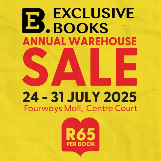 Exclusive Books catalogue in Rustenburg | Annual warehouse sale | 2025-07-24T00:00:00.000Z - 2025-07-31T00:00:00.000Z