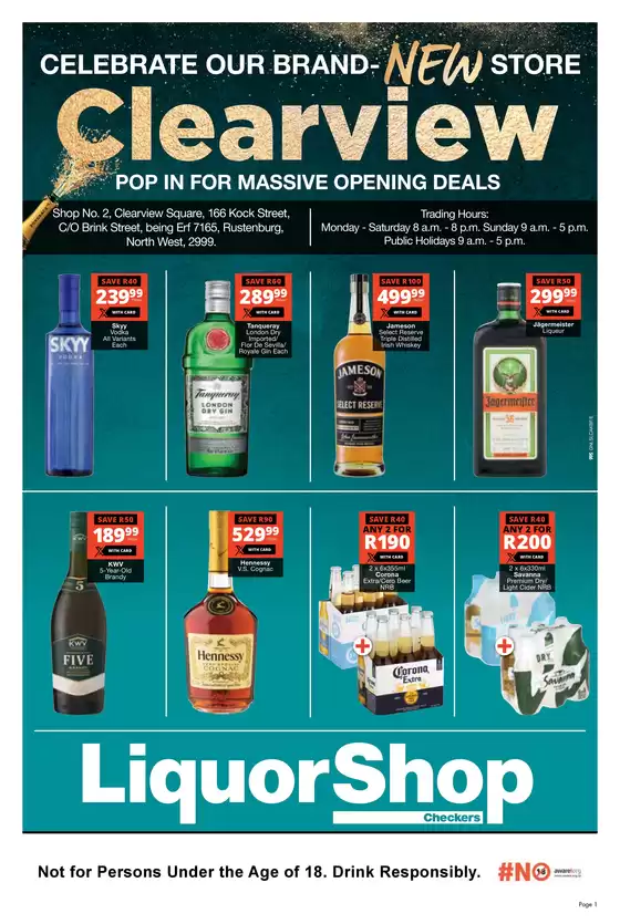 Checkers catalogue in Centurion | Checkers LiquorShop Clearview Store Opening 28 July | 2025-07-28T00:00:00.000Z - 2025-08-10T00:00:00.000Z