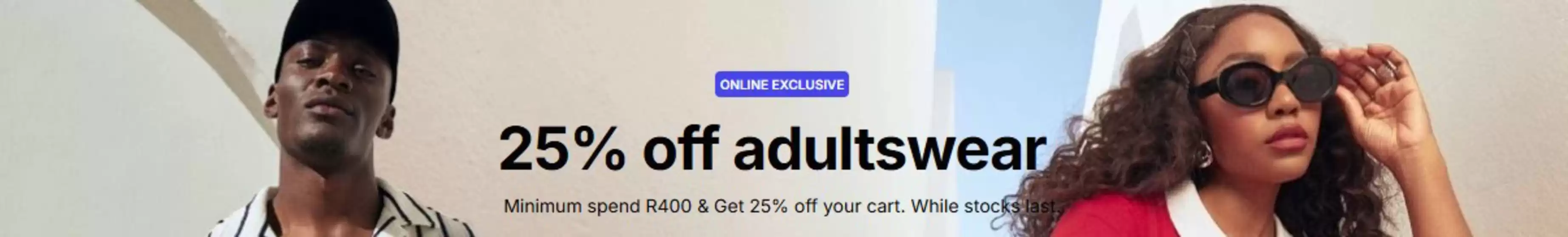 25% off adultswear
