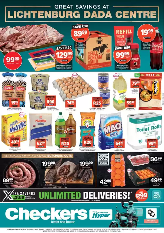 Checkers Lichtenburg Dada Centre Xtra Savings 4 August