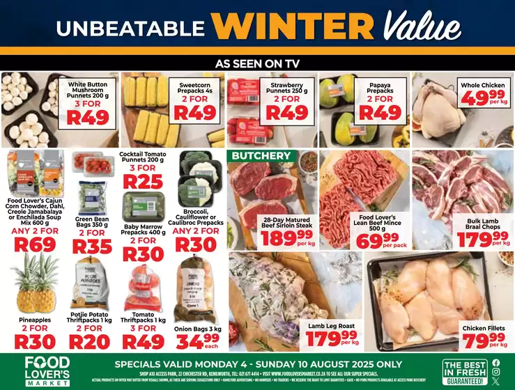 Food Lover's Market catalogue in Cape Town | Access Park - 4 - 10 August 2025 | 2025-08-05T00:00:00.000Z - 2025-08-10T00:00:00.000Z