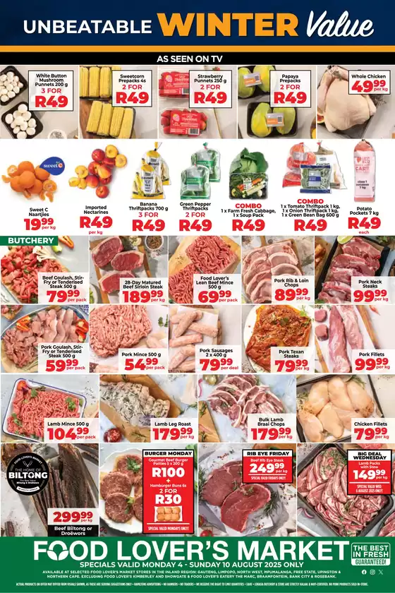 Food Lover's Market catalogue | Inland - 4 - 10 August 2025 | 2025-08-05T00:00:00.000Z - 2025-08-10T00:00:00.000Z