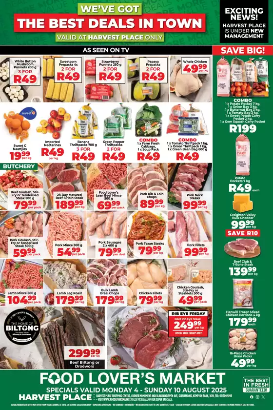 Food Lover's Market catalogue | Harvest Place - 4 - 10 August 2025 | 2025-08-05T00:00:00.000Z - 2025-08-10T00:00:00.000Z