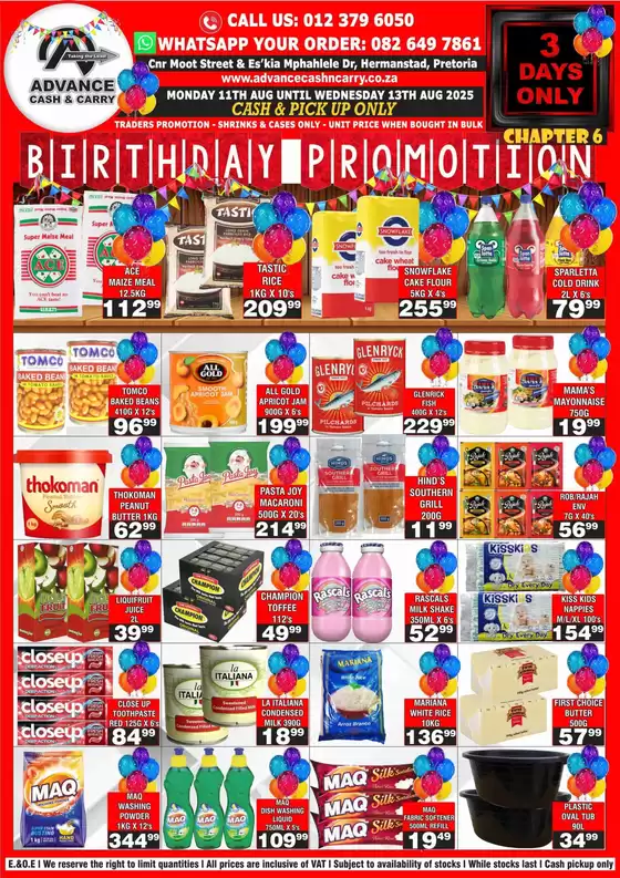 Advance Cash n Carry weekly specials