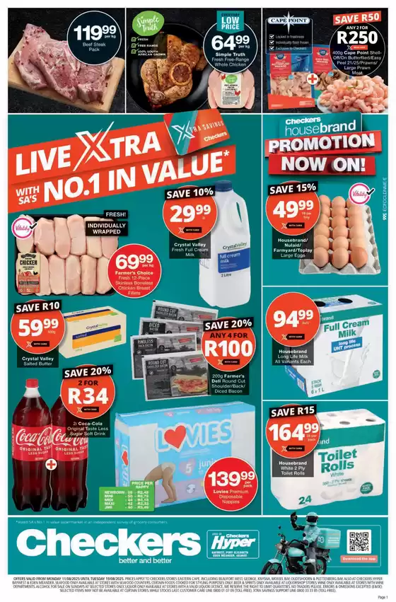Checkers catalogue in East London | Checkers August Mid-Month Promotion Eastern Cape | 2025-08-11T00:00:00.000Z - 2025-08-19T00:00:00.000Z