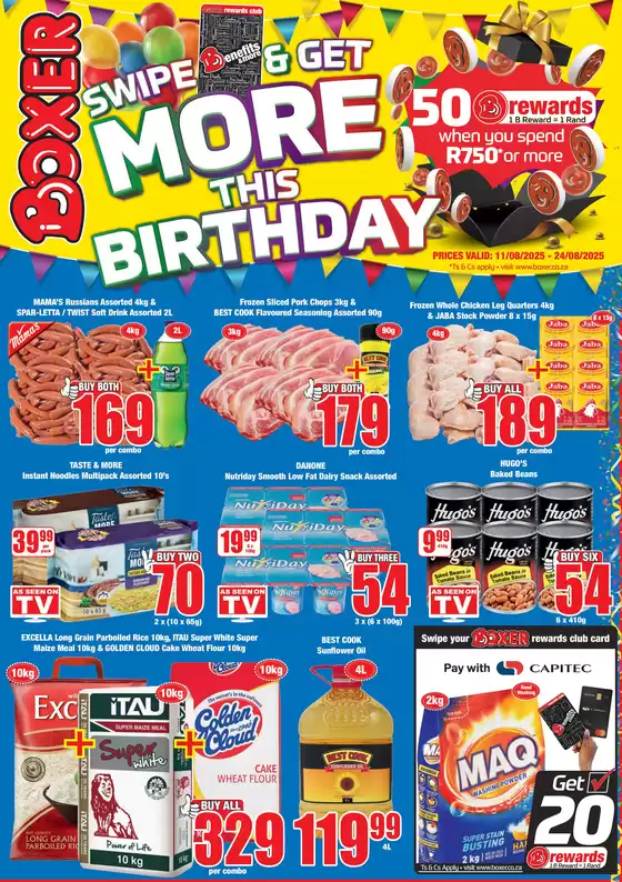 Boxer catalogue in Mossel Bay | Boxer Superstores LP August MM. | 2025-08-11T00:00:00.000Z - 2025-08-24T00:00:00.000Z