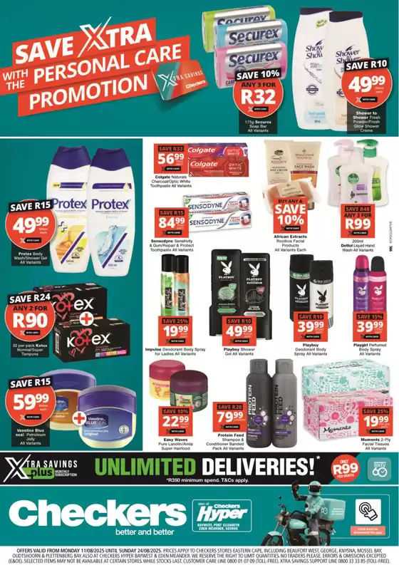 Checkers catalogue in East London | Checkers Personal Care Promotion | 2025-08-11T00:00:00.000Z - 2025-08-24T00:00:00.000Z