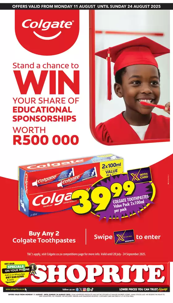 Shoprite Colgate Promotion - 11 to 24 August
