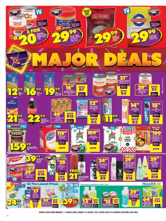 Shoprite Major Deals Western Cape - 11 to 24 August