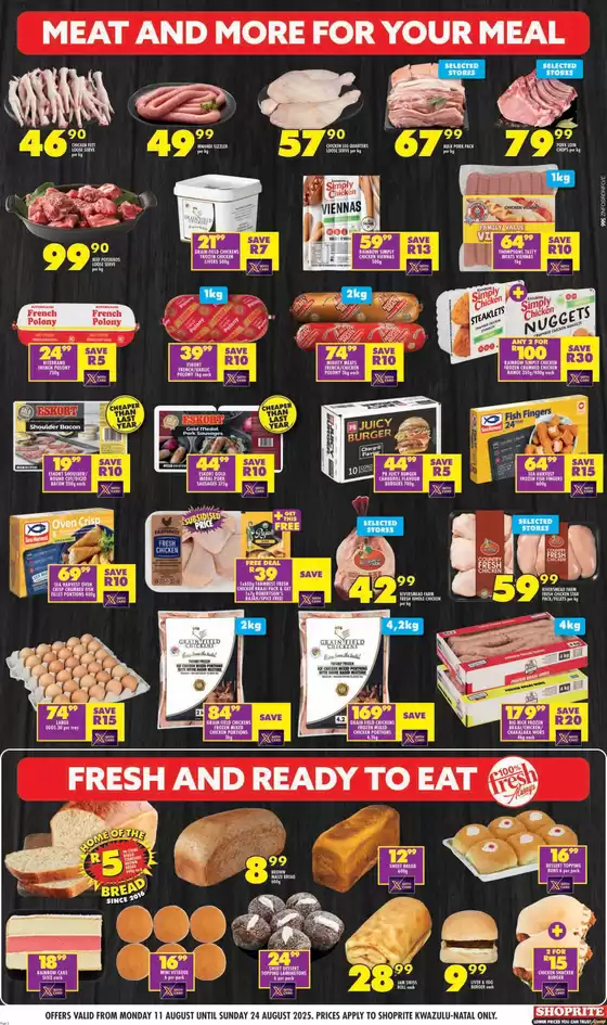 Shoprite Major Deals KwaZulu-Natal - 11 to 24 August