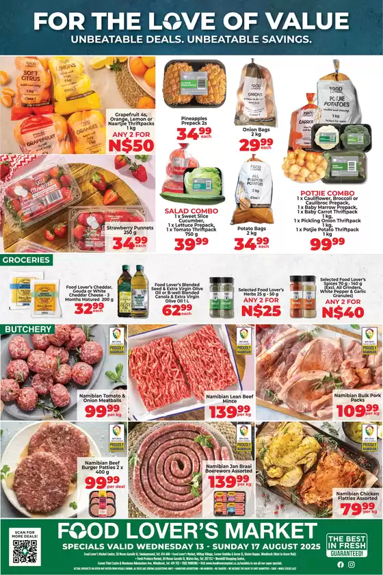 Food Lover's Market catalogue in Rustenburg | Namibia – 13 - 17 August 2025 | 2025-08-13T00:00:00.000Z - 2025-08-17T00:00:00.000Z
