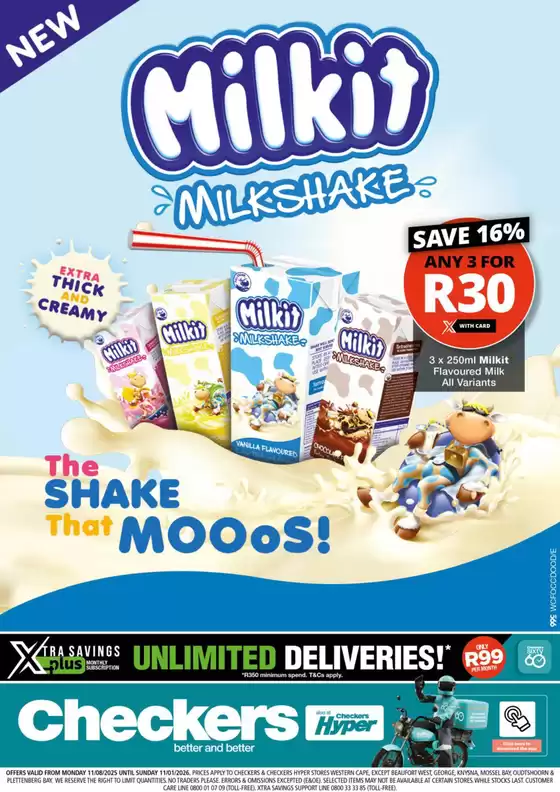 Checkers catalogue in Worcester | Checkers Milkit Promotion 11 August | 2025-08-14T00:00:00.000Z - 2026-01-11T00:00:00.000Z