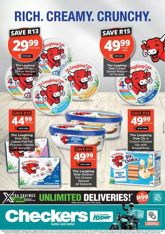 Checkers catalogue in Worcester | Checkers Laughing Cow Promotion 11 August | 2025-08-14T00:00:00.000Z - 2025-10-05T00:00:00.000Z