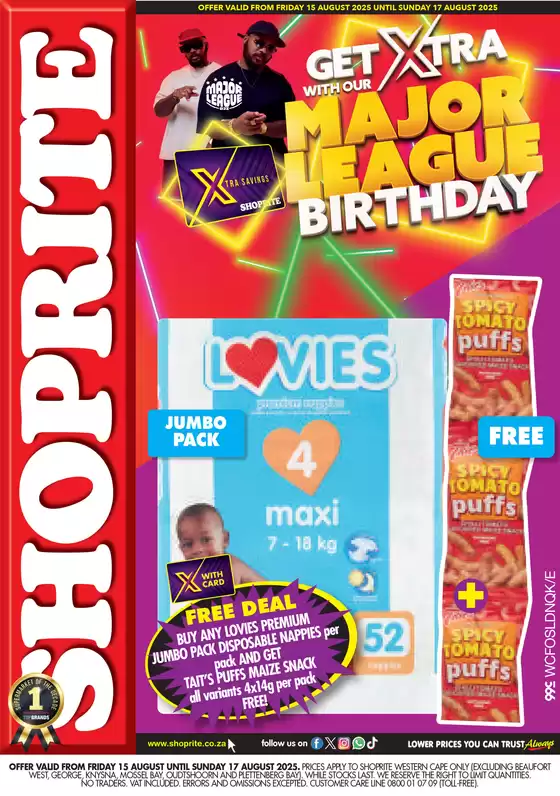 Shoprite catalogue in Langa | Shoprite Major Deals Western Cape 15 August - 17 August | 2025-08-15T00:00:00.000Z - 2025-08-17T00:00:00.000Z