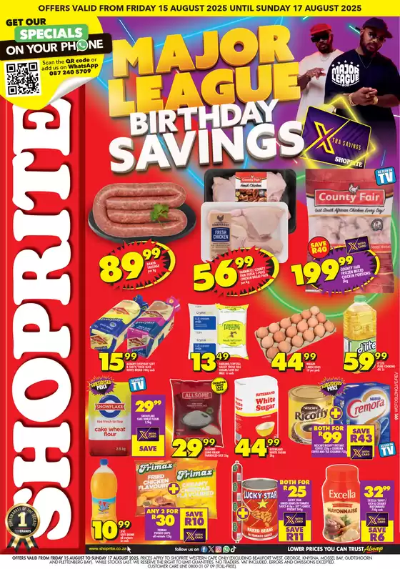 Shoprite catalogue in Langa | Exclusive deals and bargains | 2025-08-15T00:00:00.000Z - 2025-08-17T00:00:00.000Z